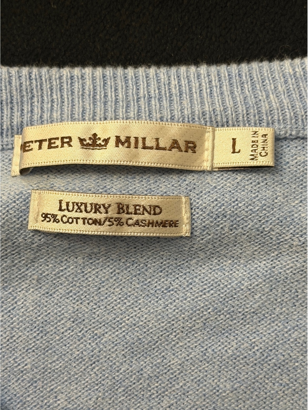 Peter Millar Luxury Blend Light Blue V-Neck Sweater Vest Size L
